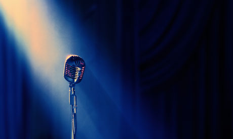 Microphone in spotlight